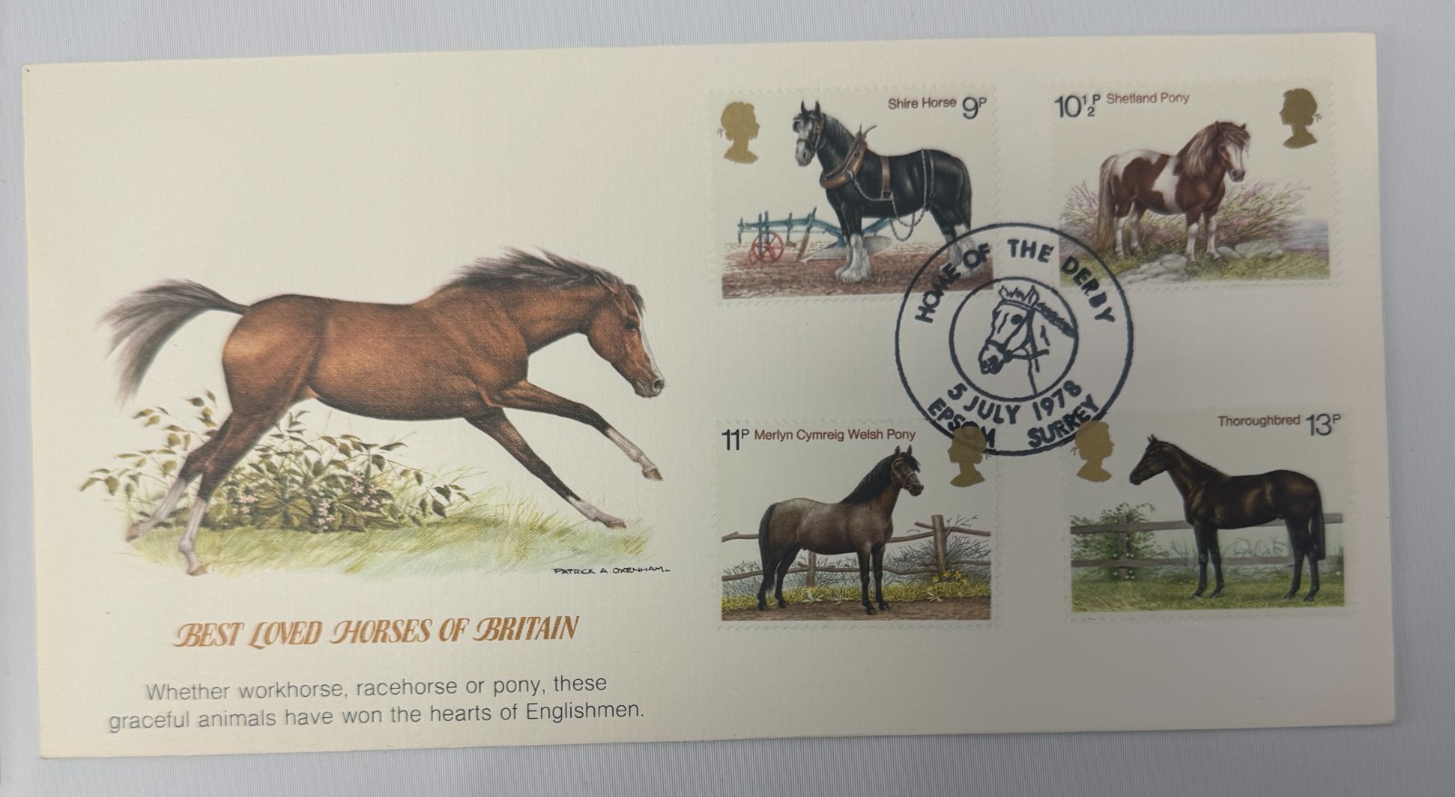 Best Loved Horses of Britain First Day Cover Collection 1978 6 Horse Themed FDC
