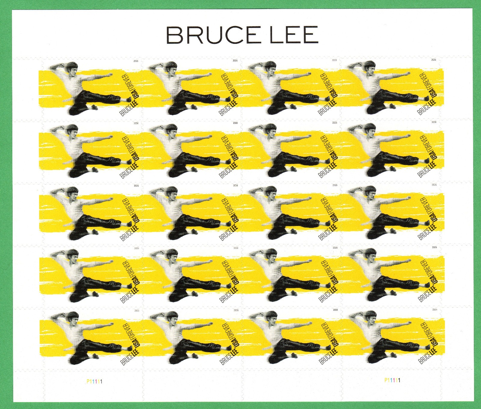 USPS Bruce Lee Sheet of 20 Forever Stamps – MNH 2026 (6055)