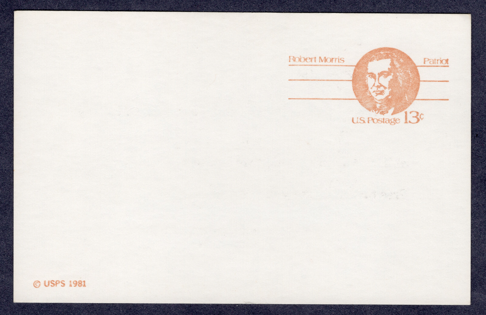 1981 Stamp #UX93 Robert Morris Postal Card Mint