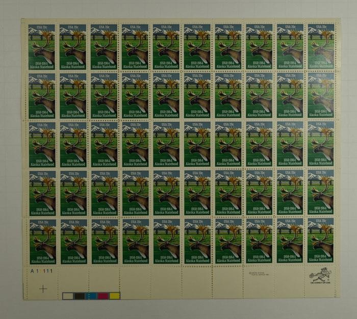 US SCOTT 2066 PANE OF 50 ALASKA STATEHOOD STAMPS 22 CENT FACE MNH