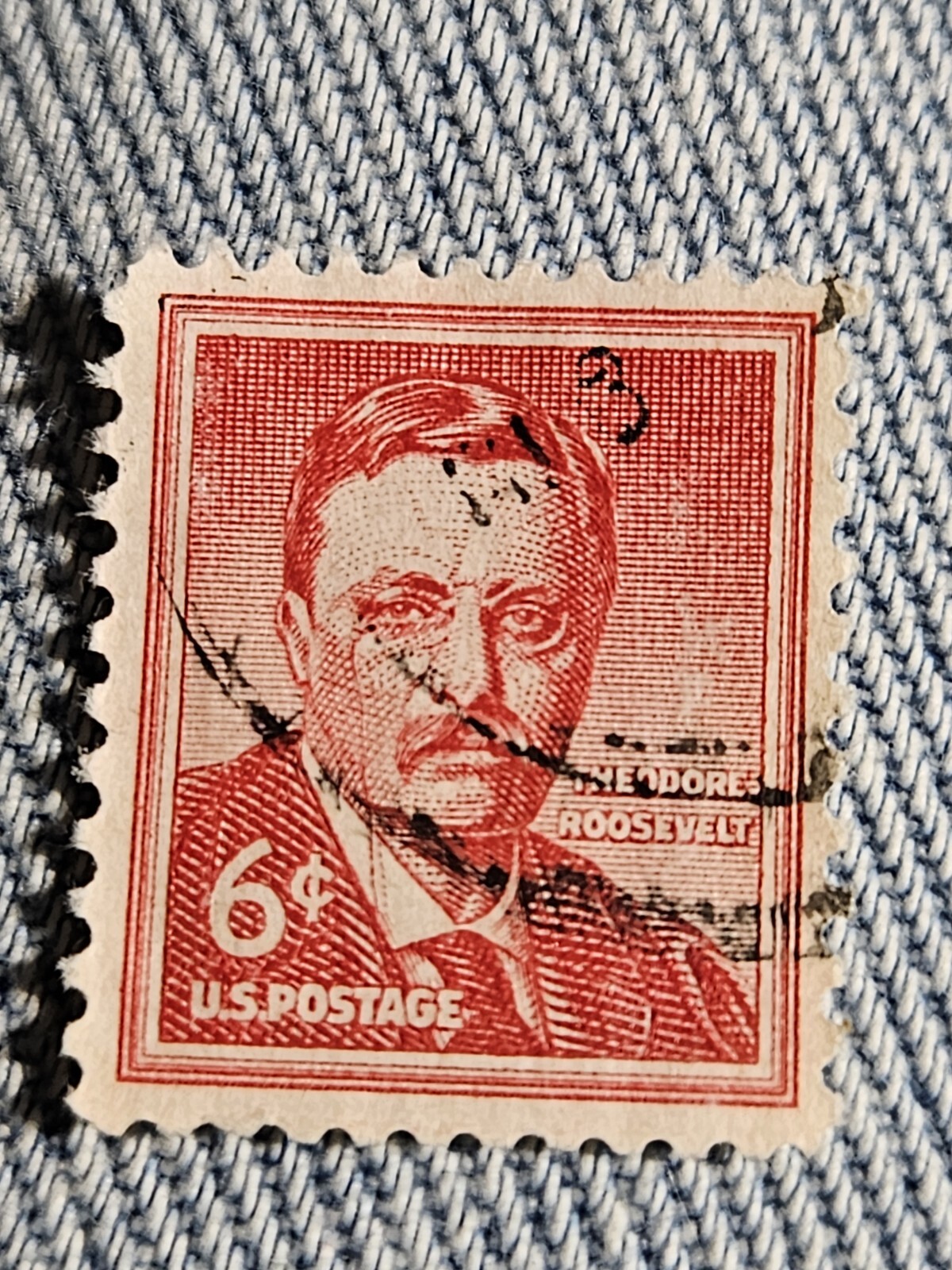 U.S. Postage Stamp Theodore Roosevelt 6 Cent Used