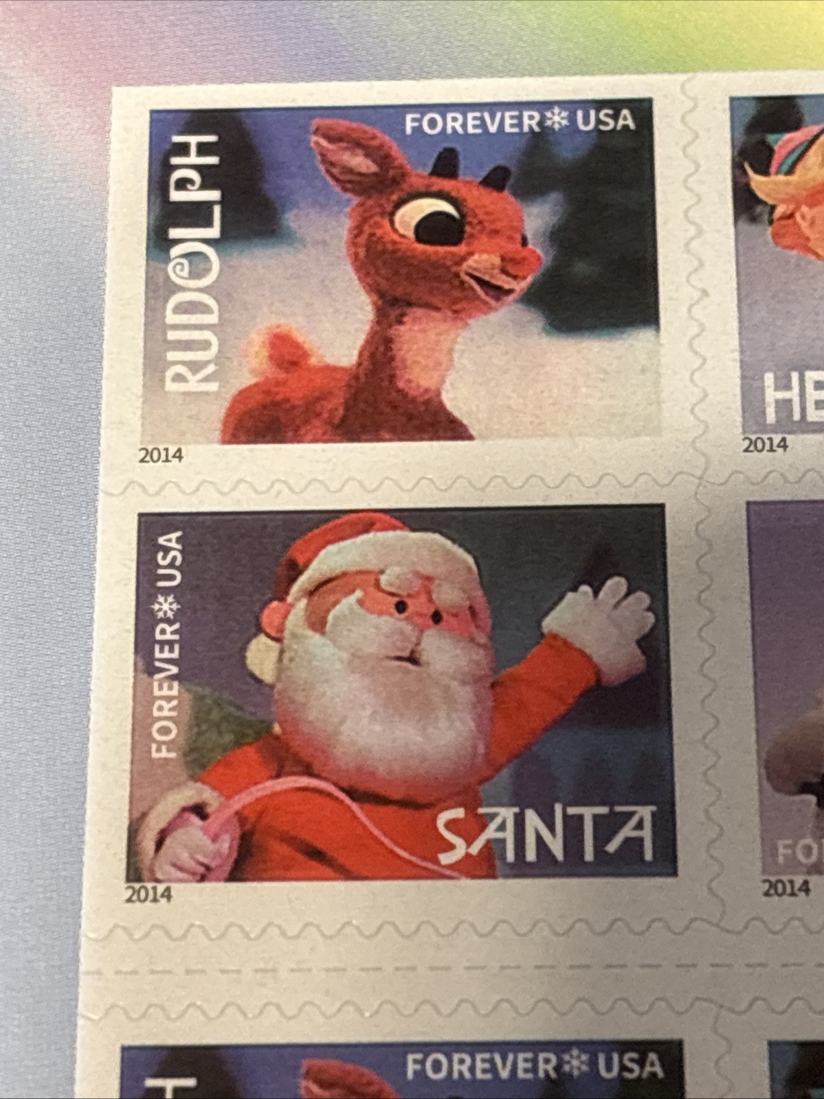 OUT OF PRINT! 2014 RUDOLPH THE RED NOSED REINDEER 20 Christmas Forever Stamps