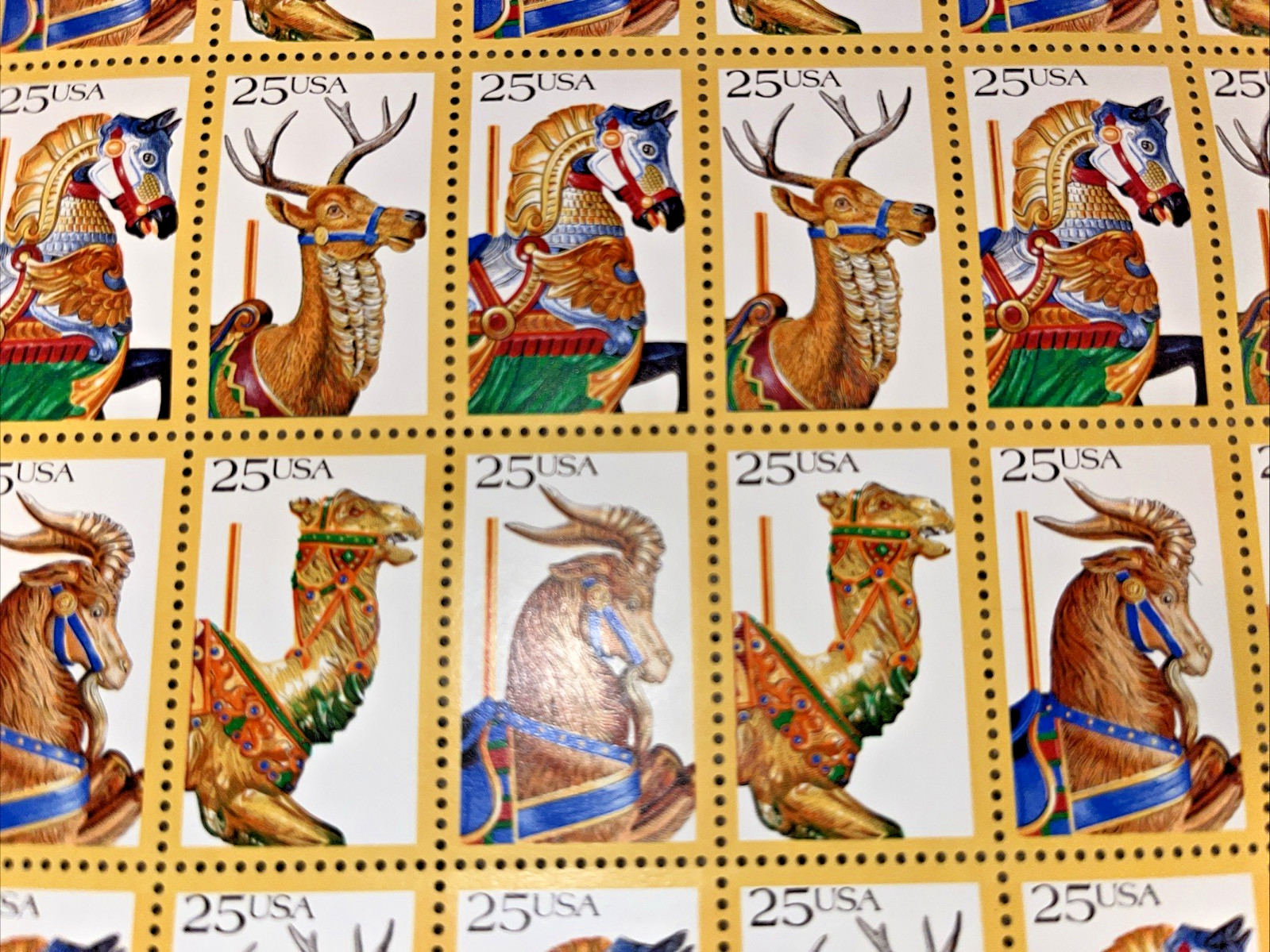 Lot of 150 Unused 22/20/25 Stamps US Postage Sheets VG Condition, $33 Face Value