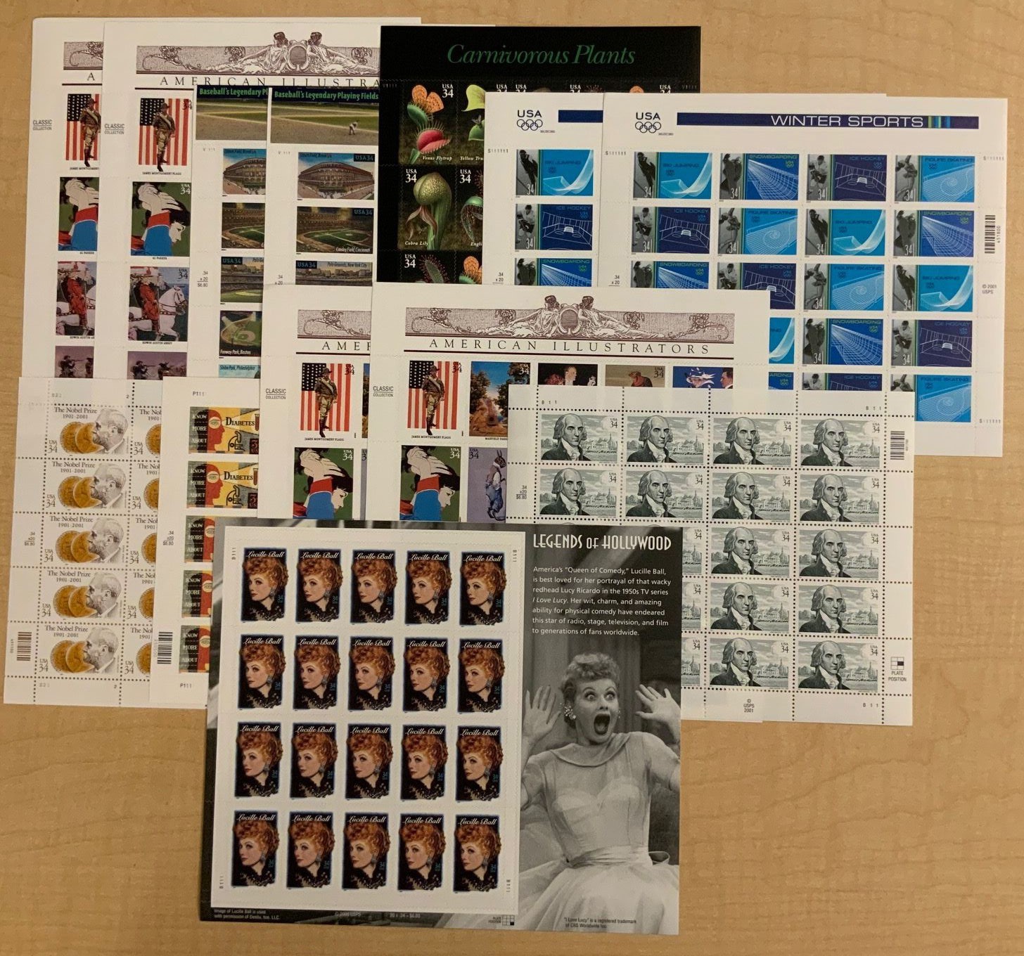 Highly Discounted 34¢ Sheet Collection – Face Value $88.40 – Stuart Katz