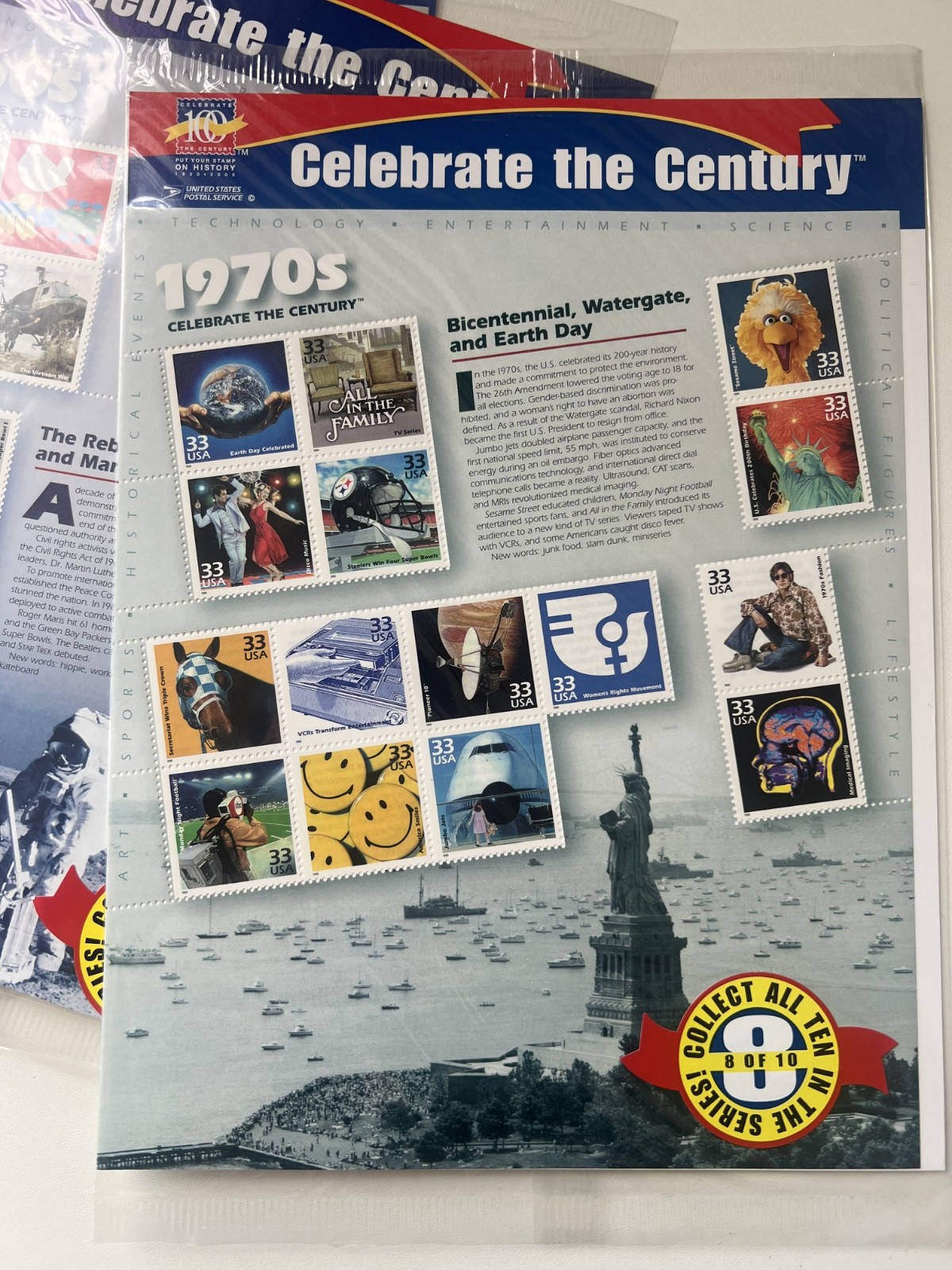 CELEBRATE THE CENTURY 1900-1990. Complete 10 Sheet Set US Stamps USA # 3182-3191