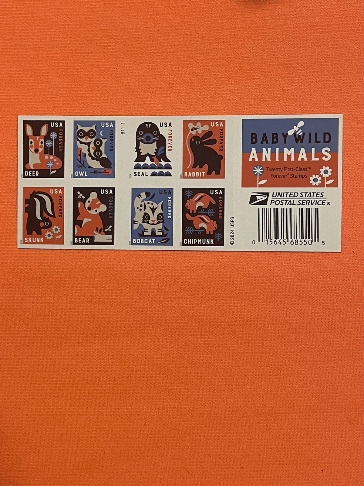 USPS Forever Stamps – Baby Wild Animals (2024) Book Of 20 Stamps MNH