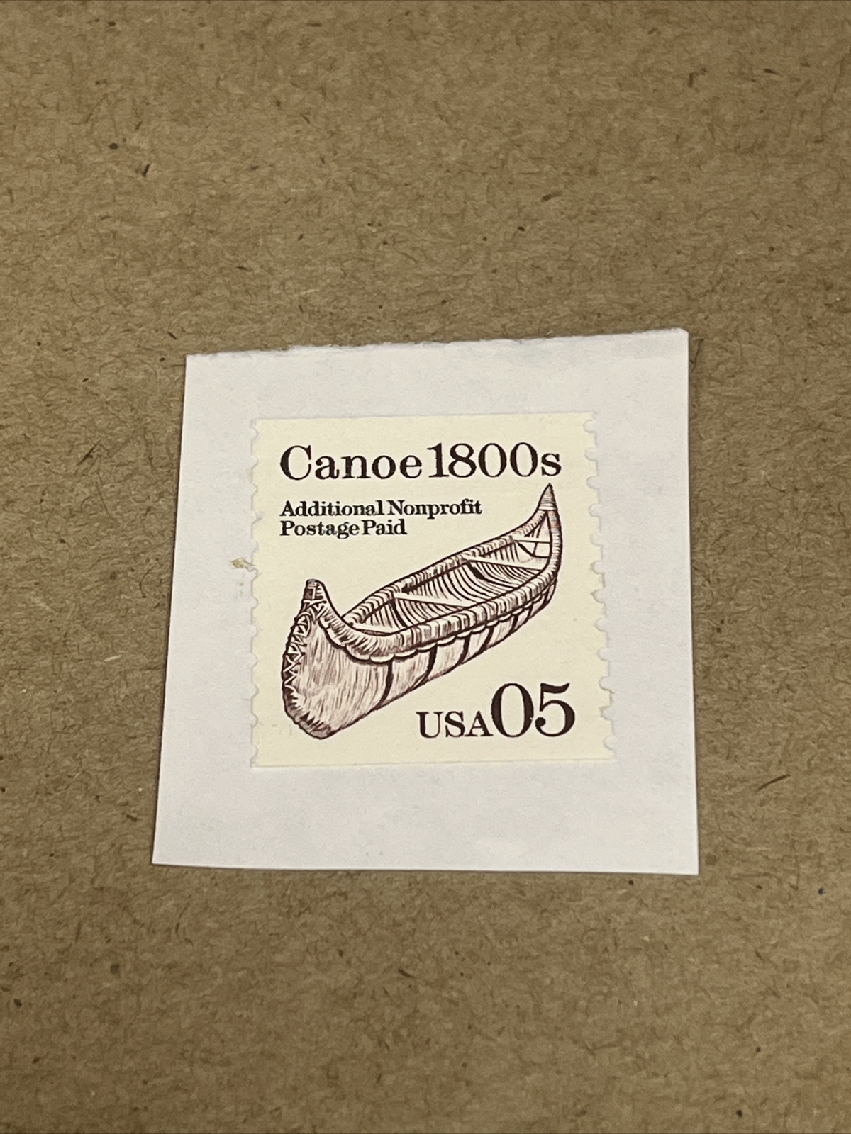 Canoe 1800s 05c 1991 Transportation Series Brown