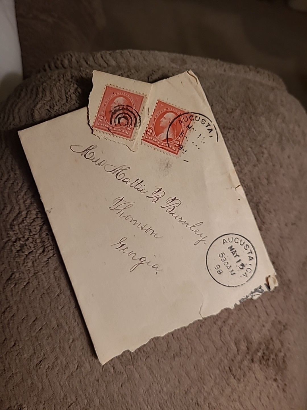 2 WASHINGTON 1894-99 2 CENT STAMPS WITH WHOLE LETTER( 1899)