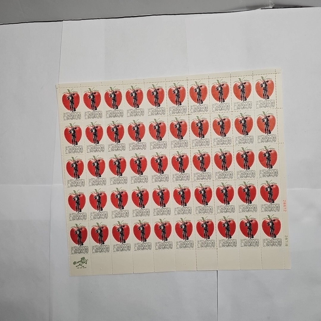Stamp US Postage 5c 5 Cent Sheet OF 50 Stamps Johnny Appleseed Collectible