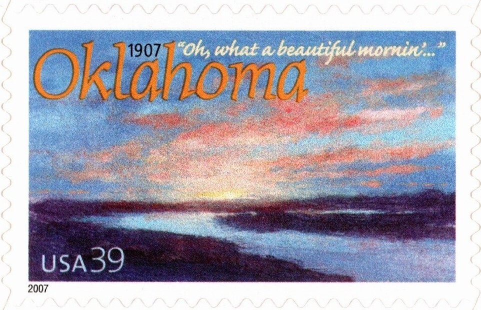 USA 2007 OKLAHOMA STATEHOOD 1907-2007. 20 STAMP SHEET 39 CENT SCOTT 4121 MNH