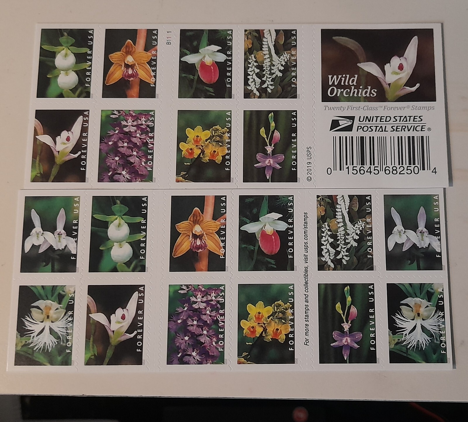 (4) USPS Wild Orchids Booklet 80 Total Forever Stamps Value 62.40