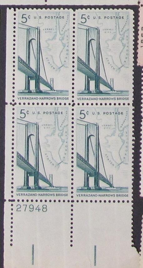 Lot of 10 US 4 and 5 Cent Postage Stamps 1958-1966