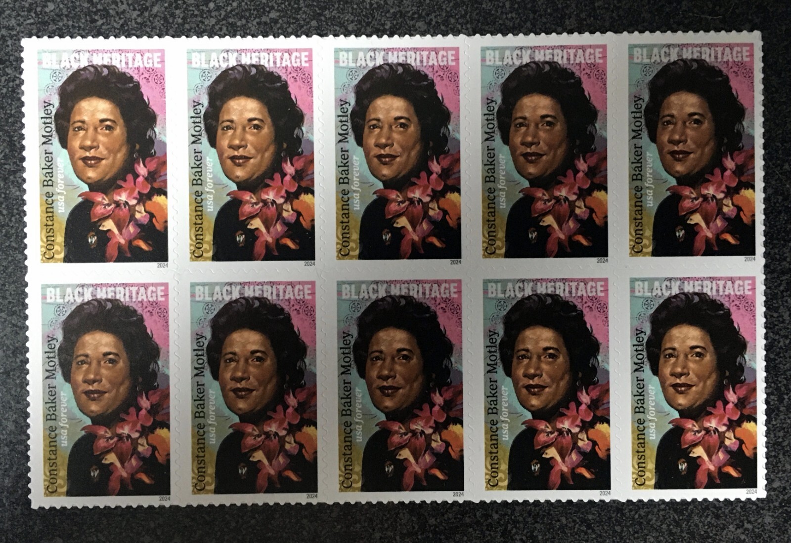 2024USA #5830 Forever Constance Baker Motley Black Heritage – Block of 10