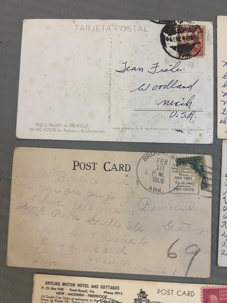 Lot of 17 postcards misc ages early 1900’s Stamps lincoln washington (B2024B)