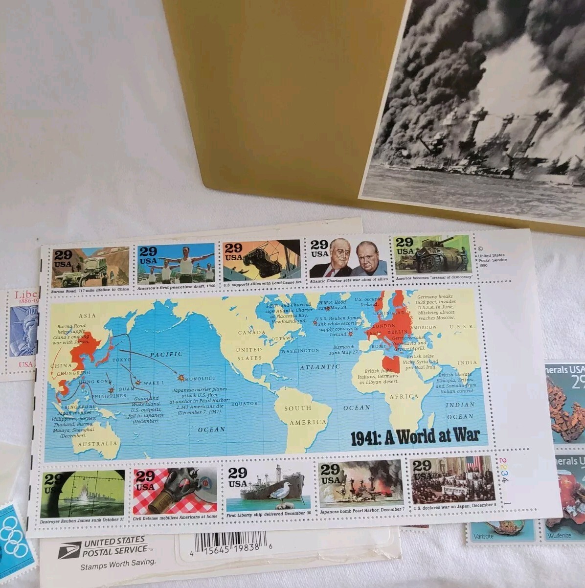 Lot Of USPS Postage Stamps 90s WWII Love $9.95 Eagle Minerals Liberty Mexico