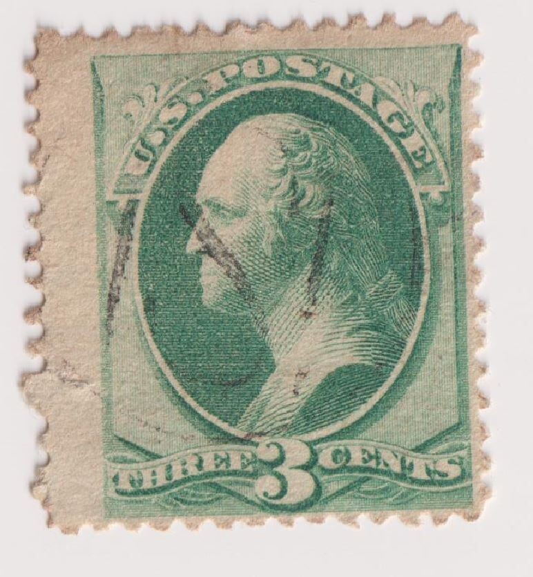 SC 158 – 3 Cent Green – 1873 – Washington – Used (#1)