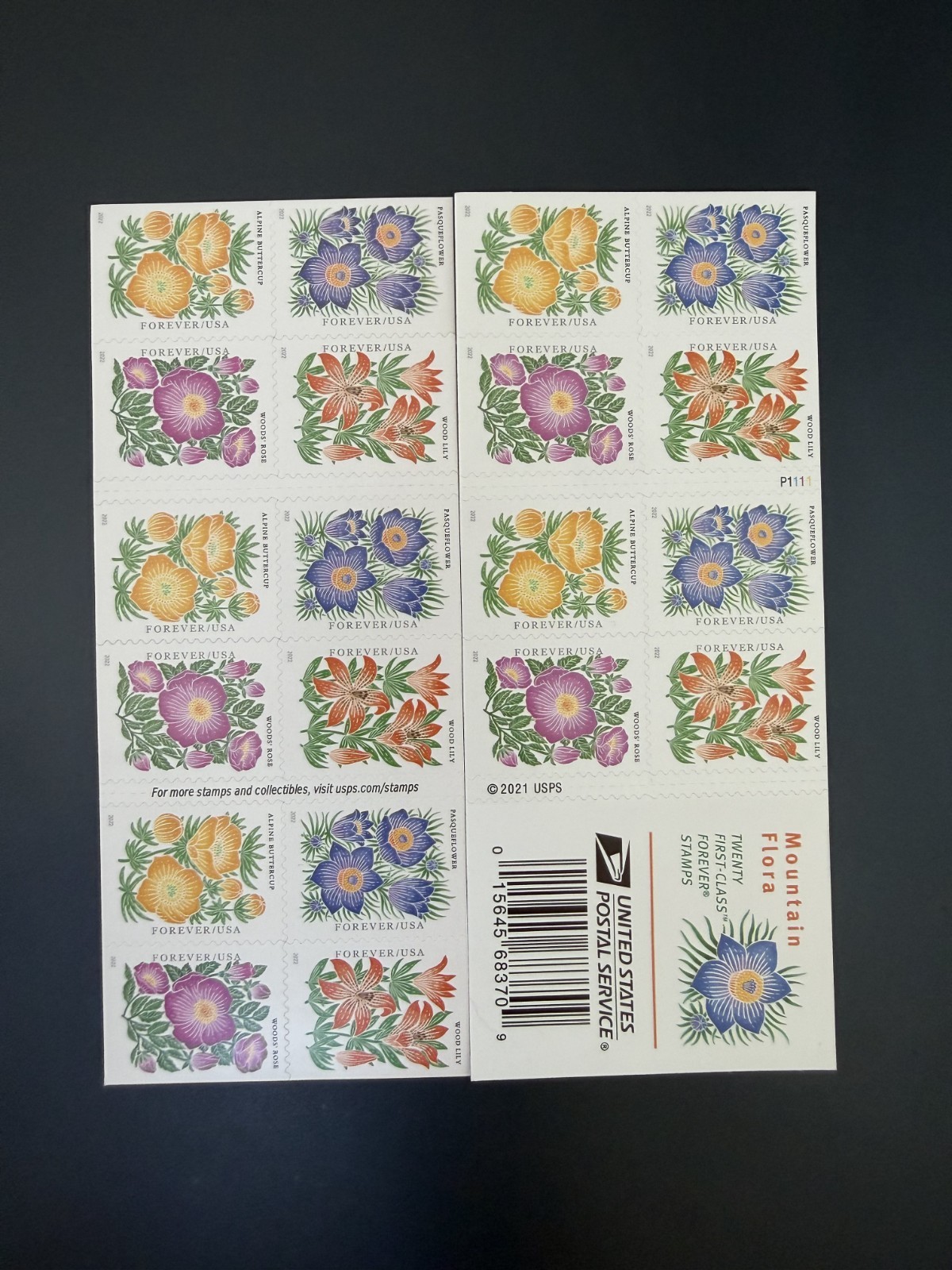 US SCOTT 5672 – 5675 BOOKLET OF 20 MOUNTAIN FLORA STAMPS WEDDING FOREVER