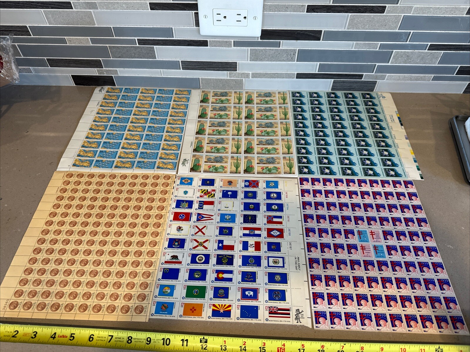 US Stamps Postage Sheets 6 Full Unused Mint Condition