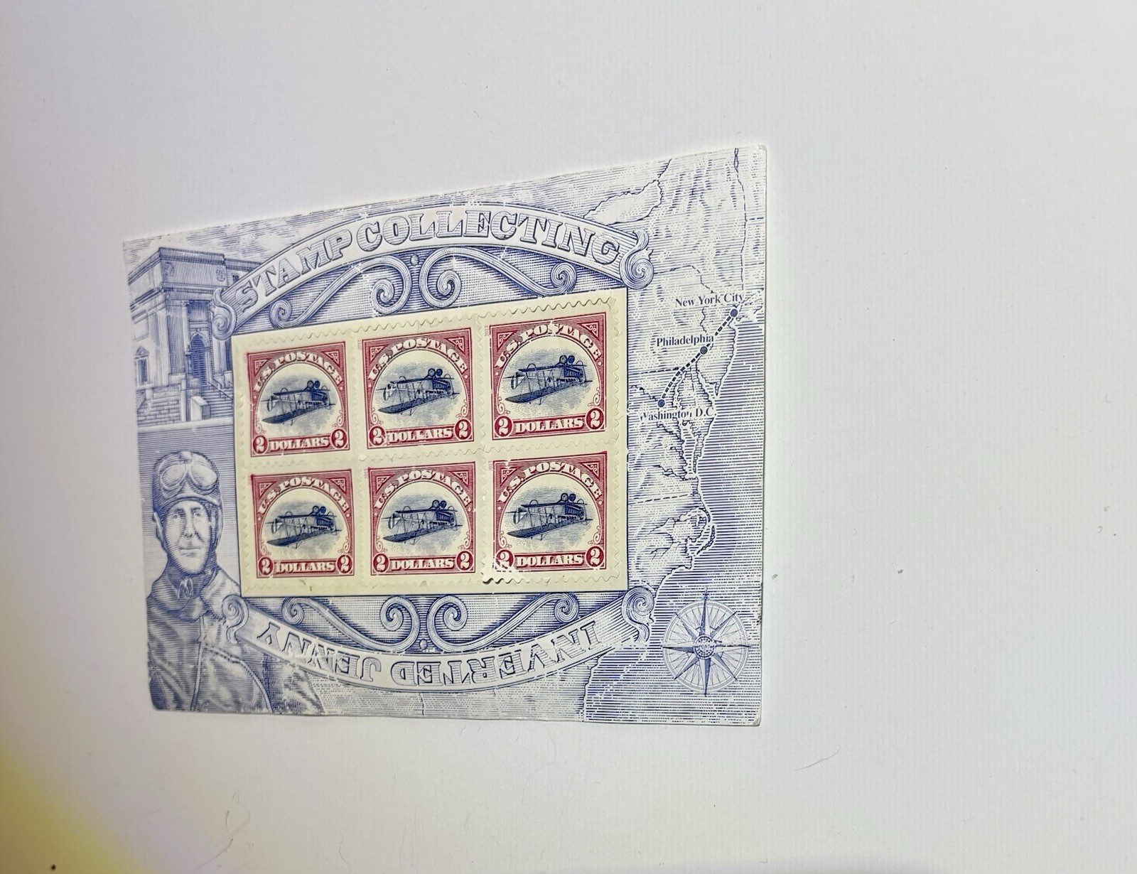 USPS Inverted Jenny $2 Airmail Stamp Block of 6 MNH Souvenir Sheet