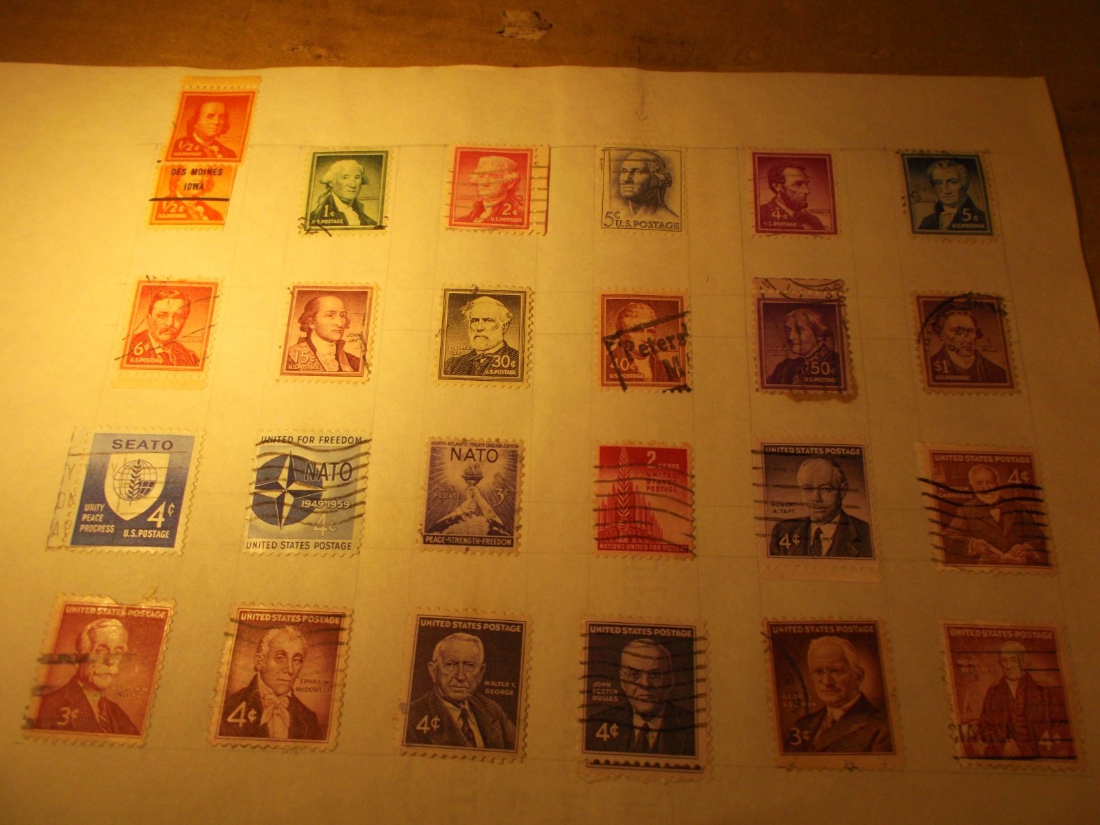 US United States Postage Stamps Over 100 on Ten Sheets. Free Shipping