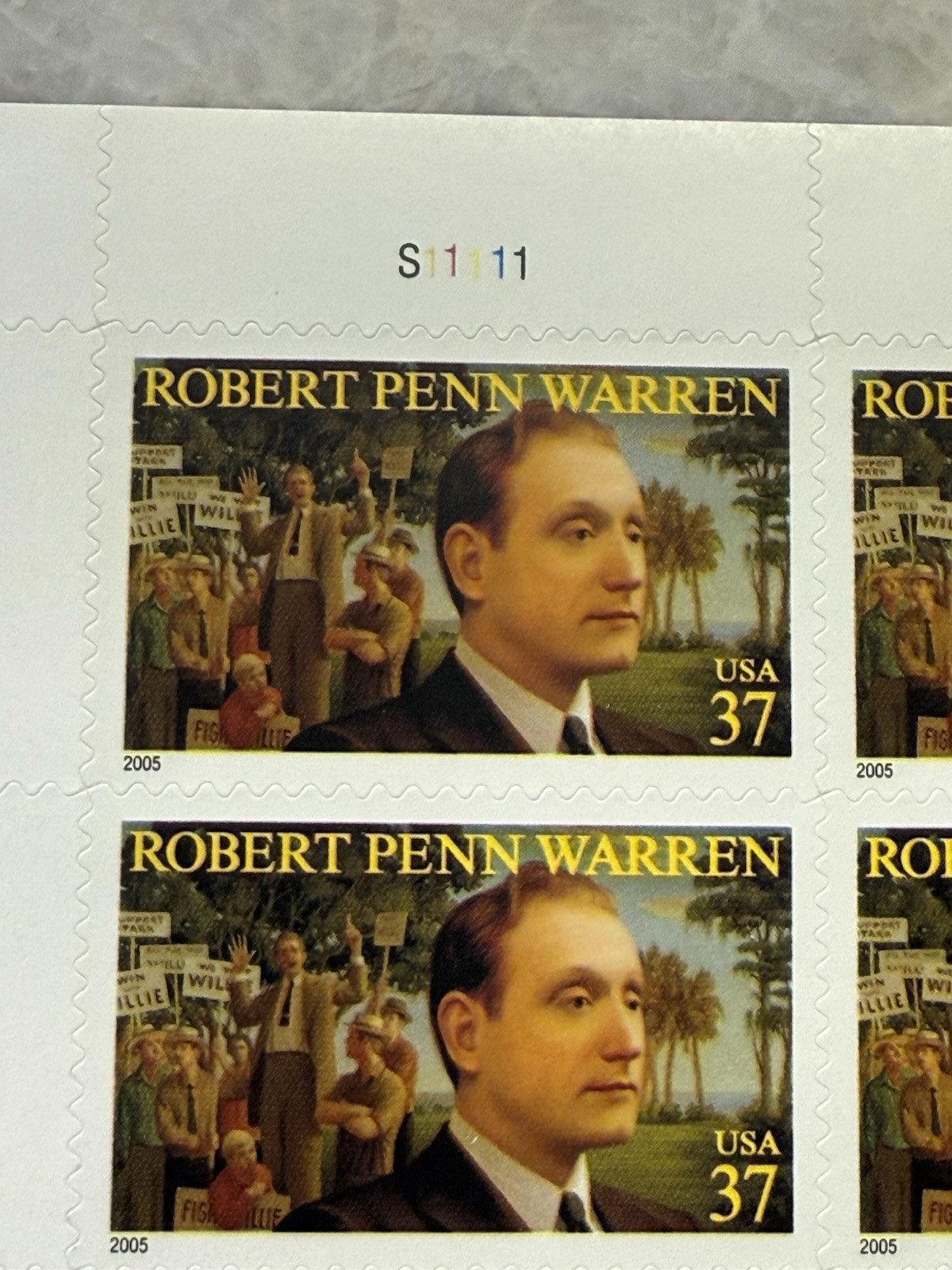 2004 US Scott #3904 37c Robert Penn Warren, Writer, Sheet of 20 MNH