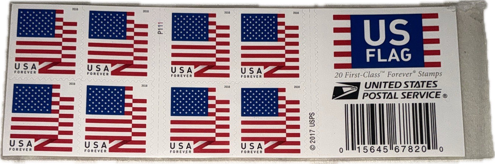 USPS US Flag (2018) First-Class Forever Stamps – Booklet of 20