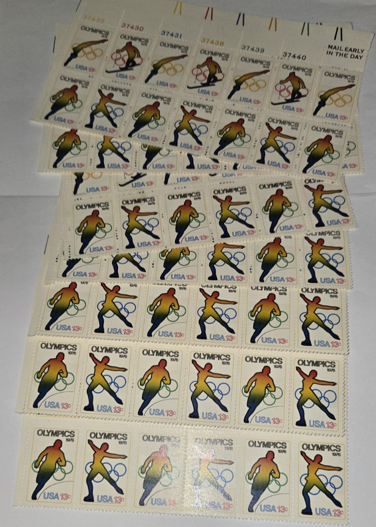 1976 Olympic 13 Cent Stamp Unhinged 88 Stamps