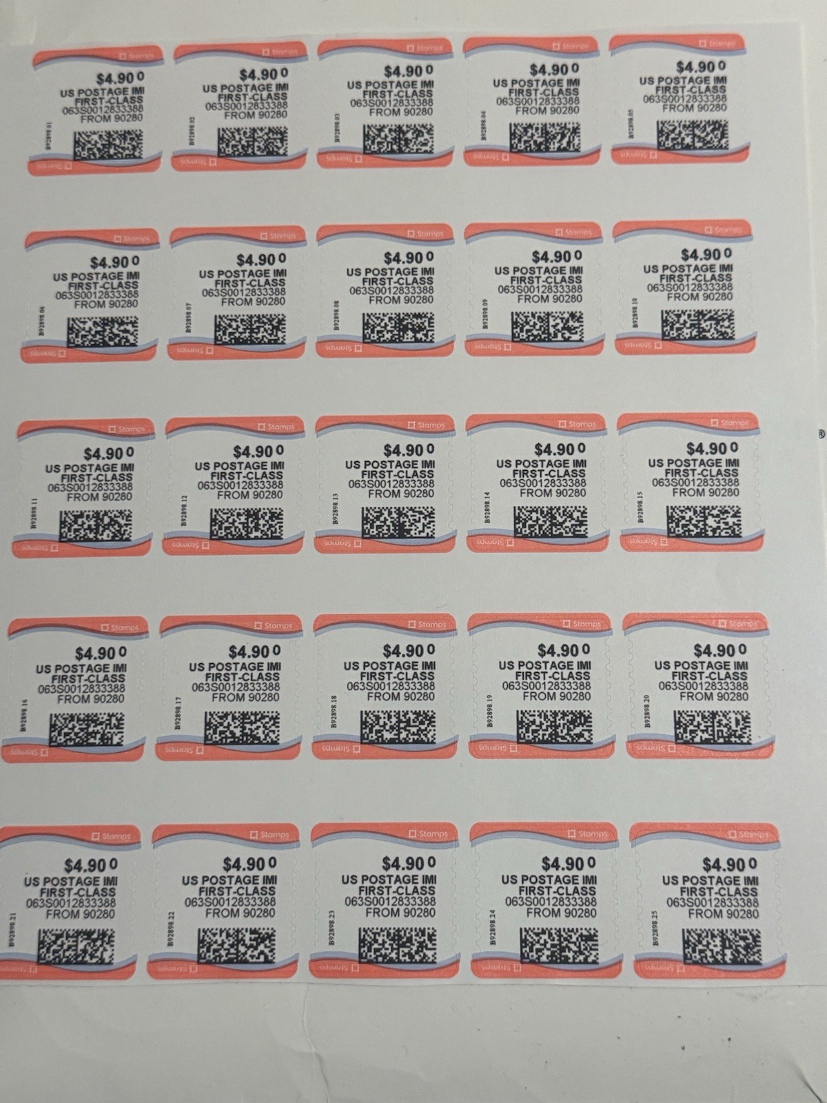 Discount Postage Stamps $4.90 Face Value