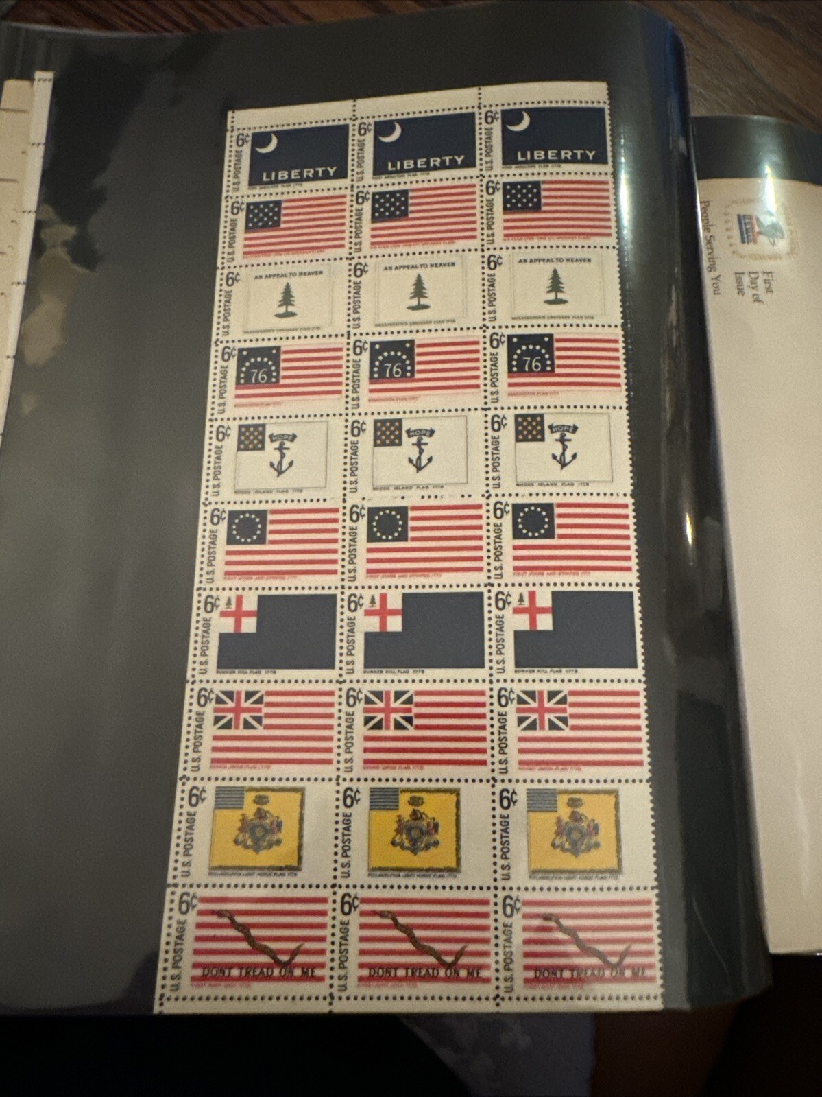 Scott # 1345 – 54 6 Cent 1968 American Flags Mint Partial Sheet USPS