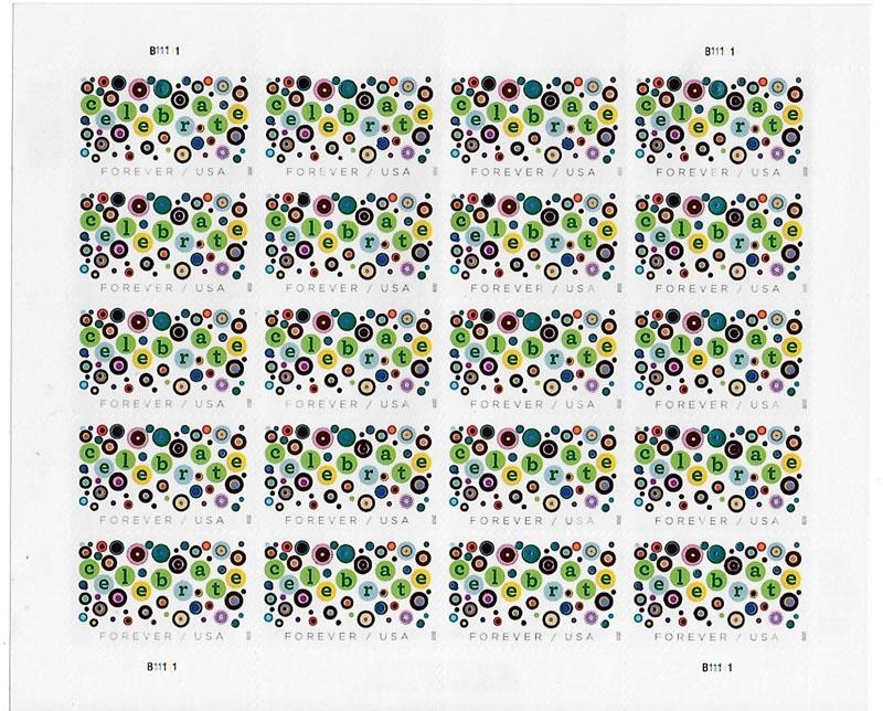 US SCOTT 5434 PANE OF 20 CELEBRATE STAMPS FOREVER MNH