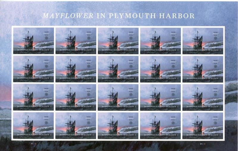 US SCOTT 5524 SHEET-PANE OF 20 MAYFLOWER IN PLYMOUTH HARBOR FOREVER STAMPS MNH