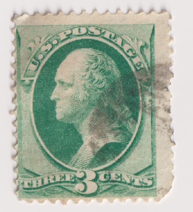 SC 158 – 3 Cent Green – 1873 – Washington – Used (#3)