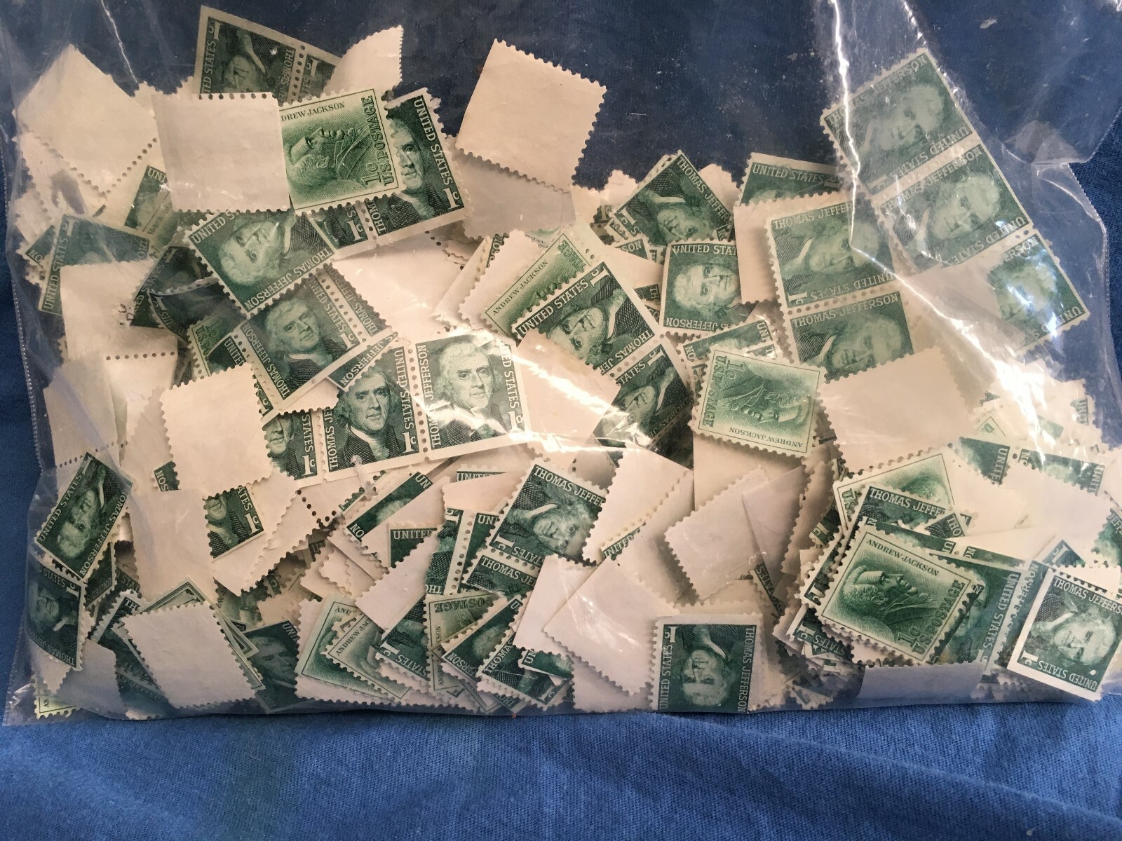 HUGE LOT 1968 Thomas Jefferson Andrew Jackson One-Cent Stamps Unused US Postage