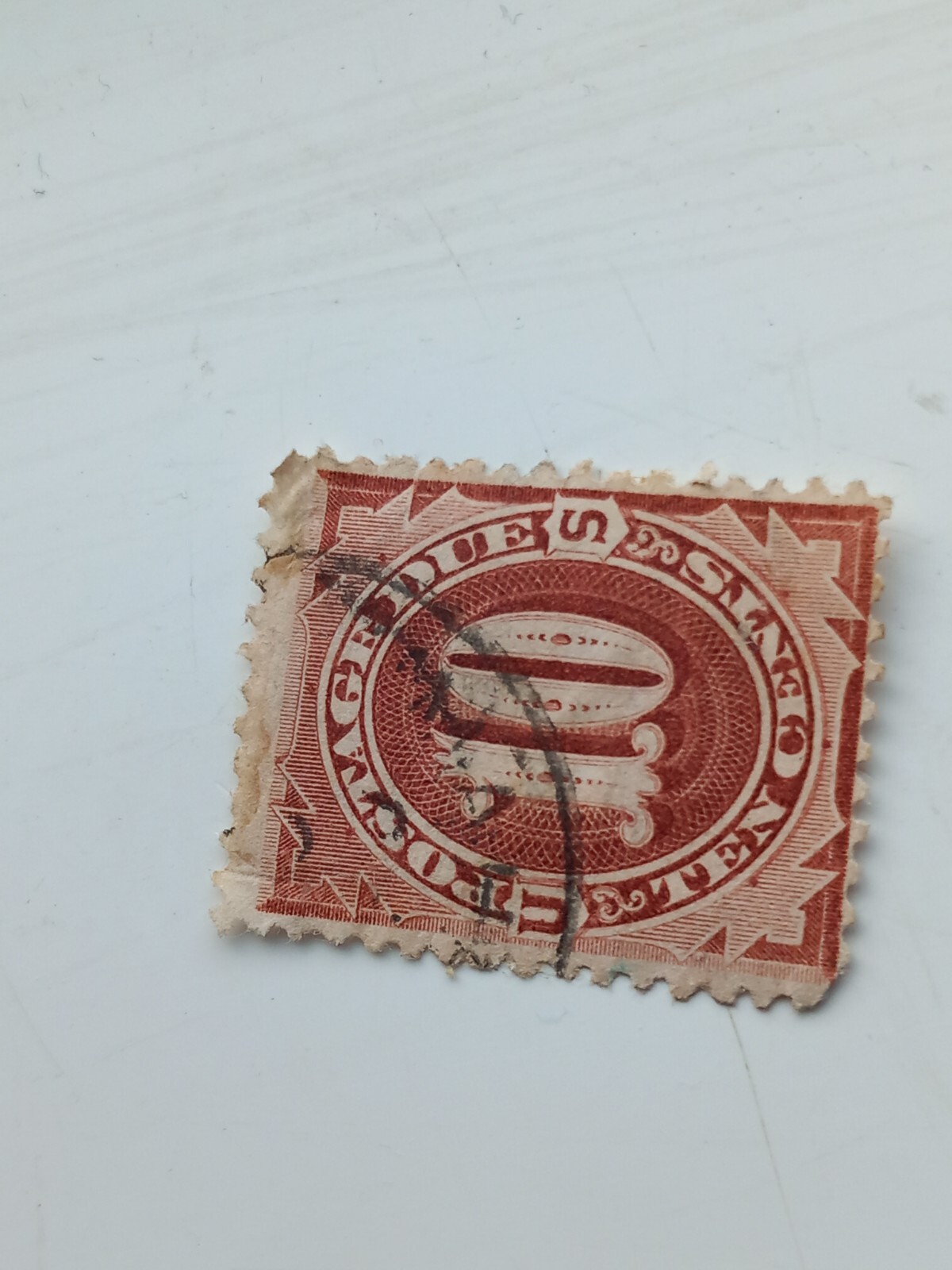 10 CENT 1879 POSTAGE DUE SCOTT J5 CARMEL BROWN COLOUR SUPERB STAMP VERY RARE.