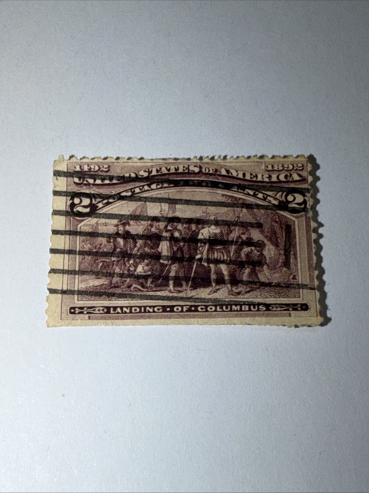 Vintage Rare 1892 Landing of Columbus 2 cent stamp