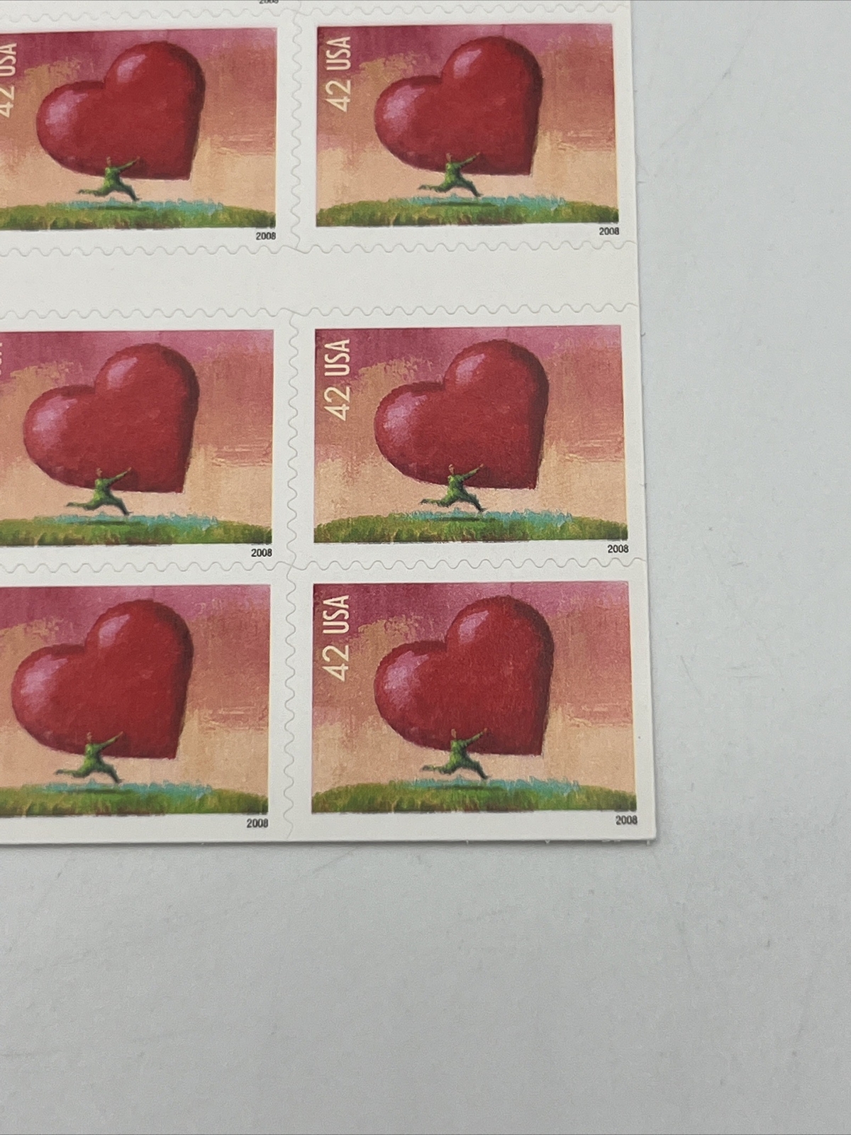 Love All Heart Full Pane of Twenty 42 Cent Stamps Scott 4270a