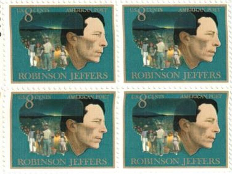 ROBINSON JEFFERS POET-Block of 4 Collectible Unused 1973 Stamps-FREE SHIPPING