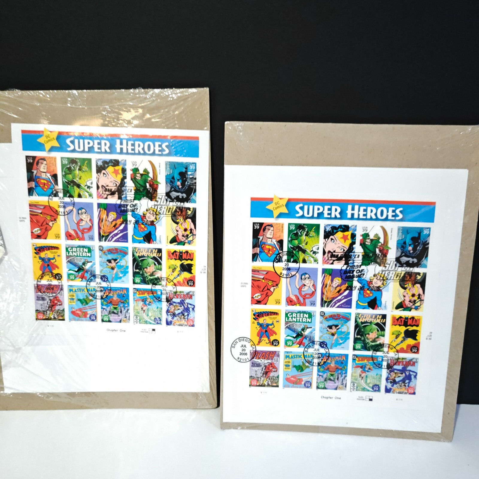 Two Sheets x 20 = 40 of DC Comics SUPER HEROES 39¢ US Postage Stamps USA Stamp