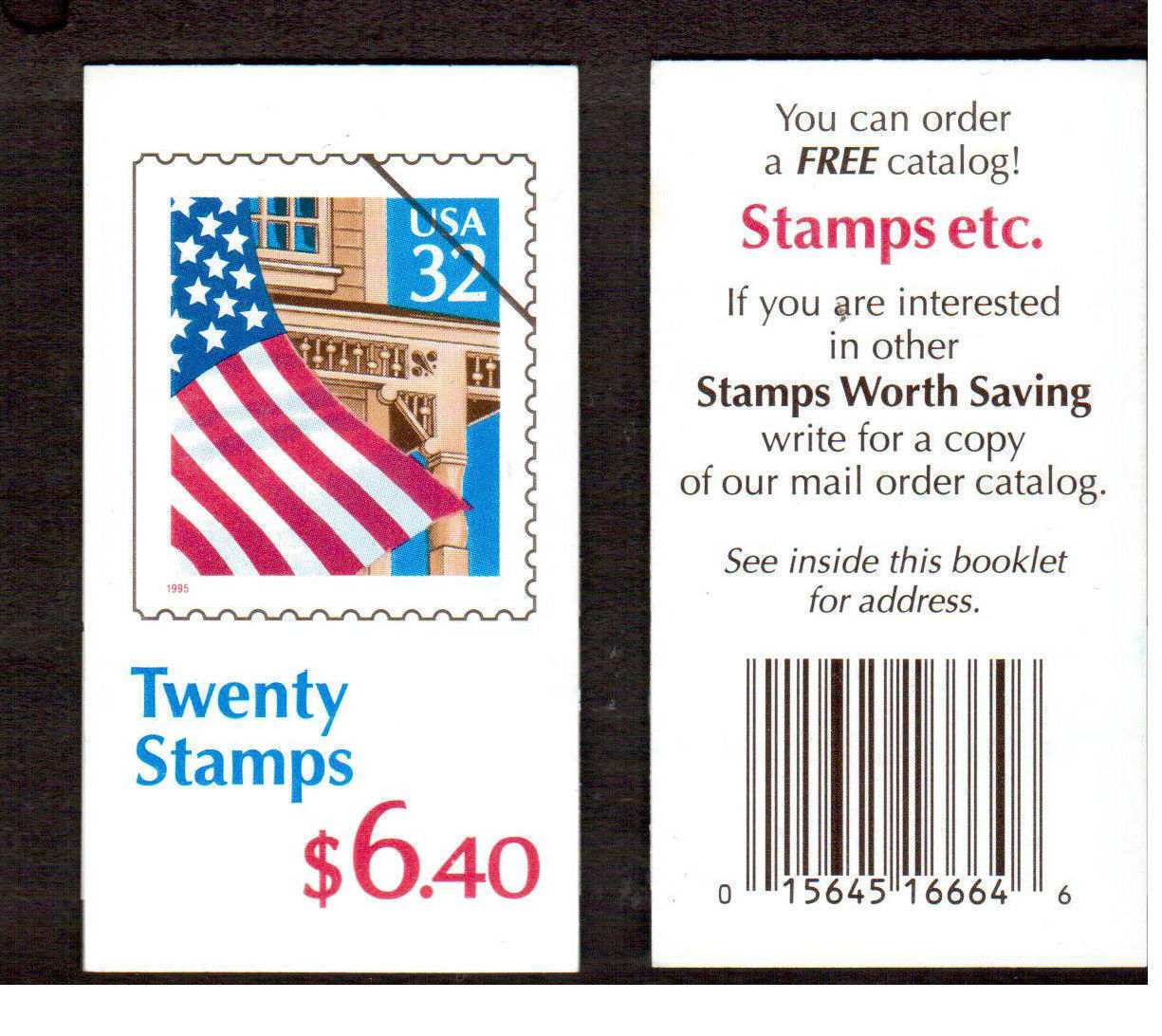 STAMPS Full Booklet of 20 # BK226 32 cent U.S. FLAG OVER PORCH 1994