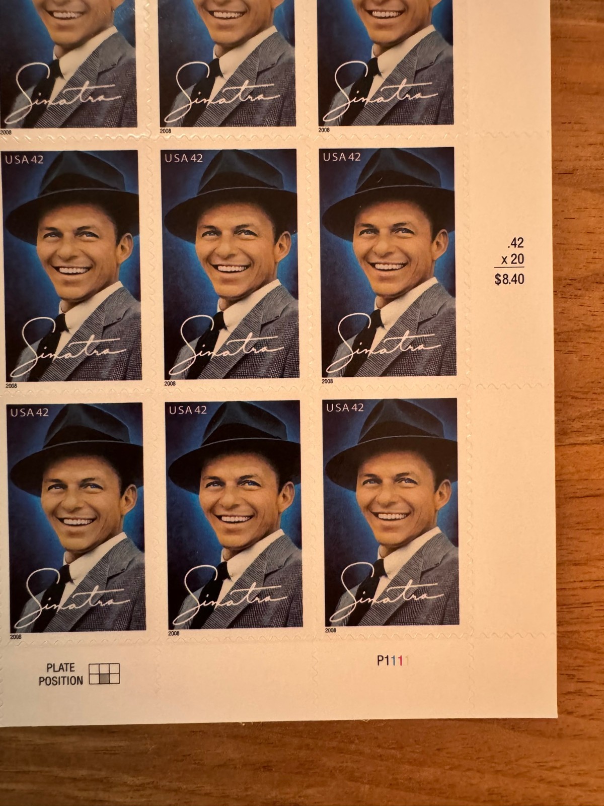 USPS 2007 Frank Sinatra 42¢ Commemorative Stamp Sheet – American Icon MNH
