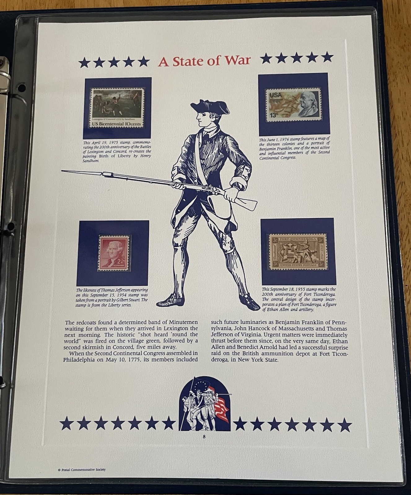 USA Stamp Series Panel A State Of War Postal Commemorative Society Pg 8