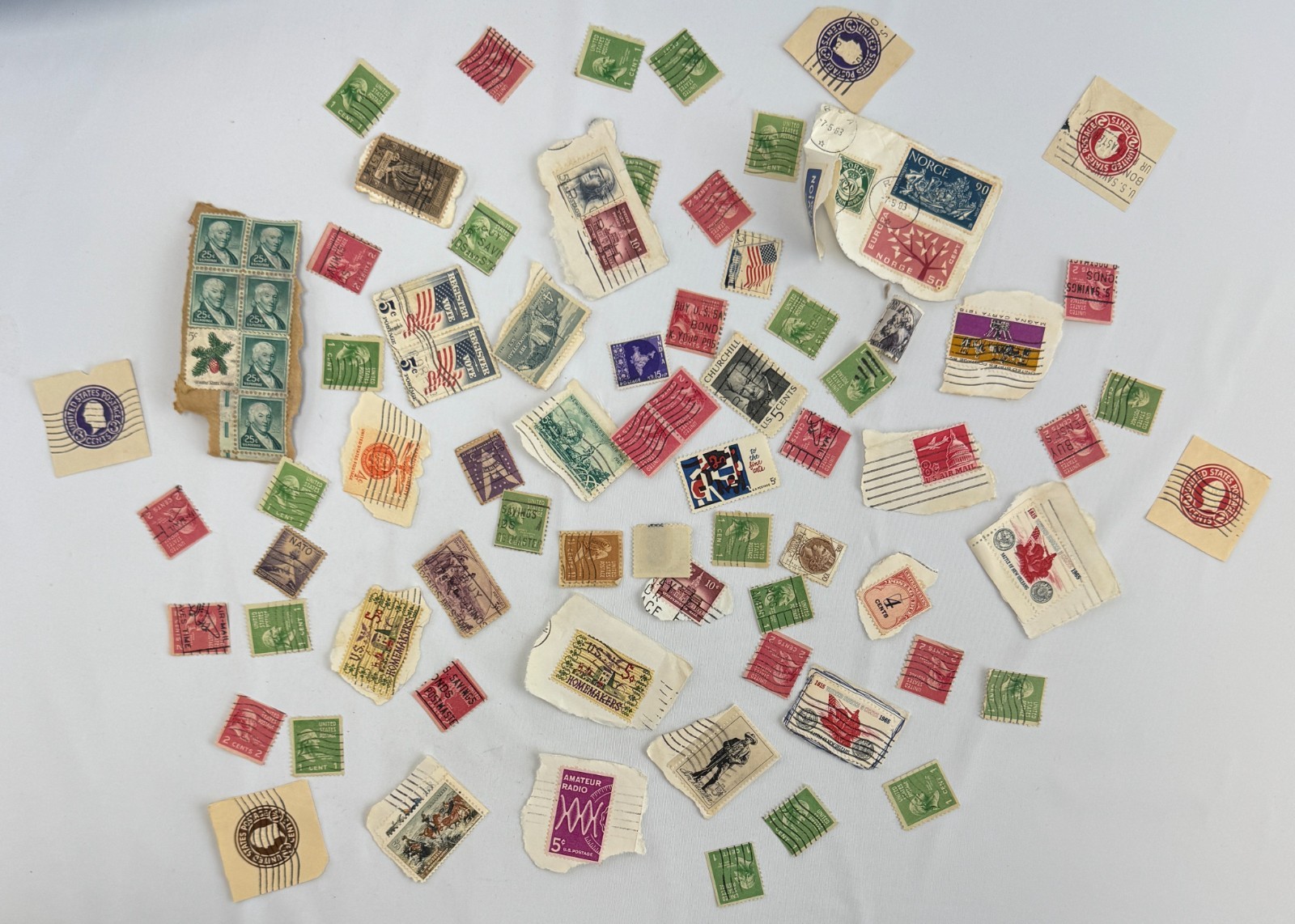Vintage Worldwide Used Postage Stamp Off Paper Kiloware Lot US Commemorative