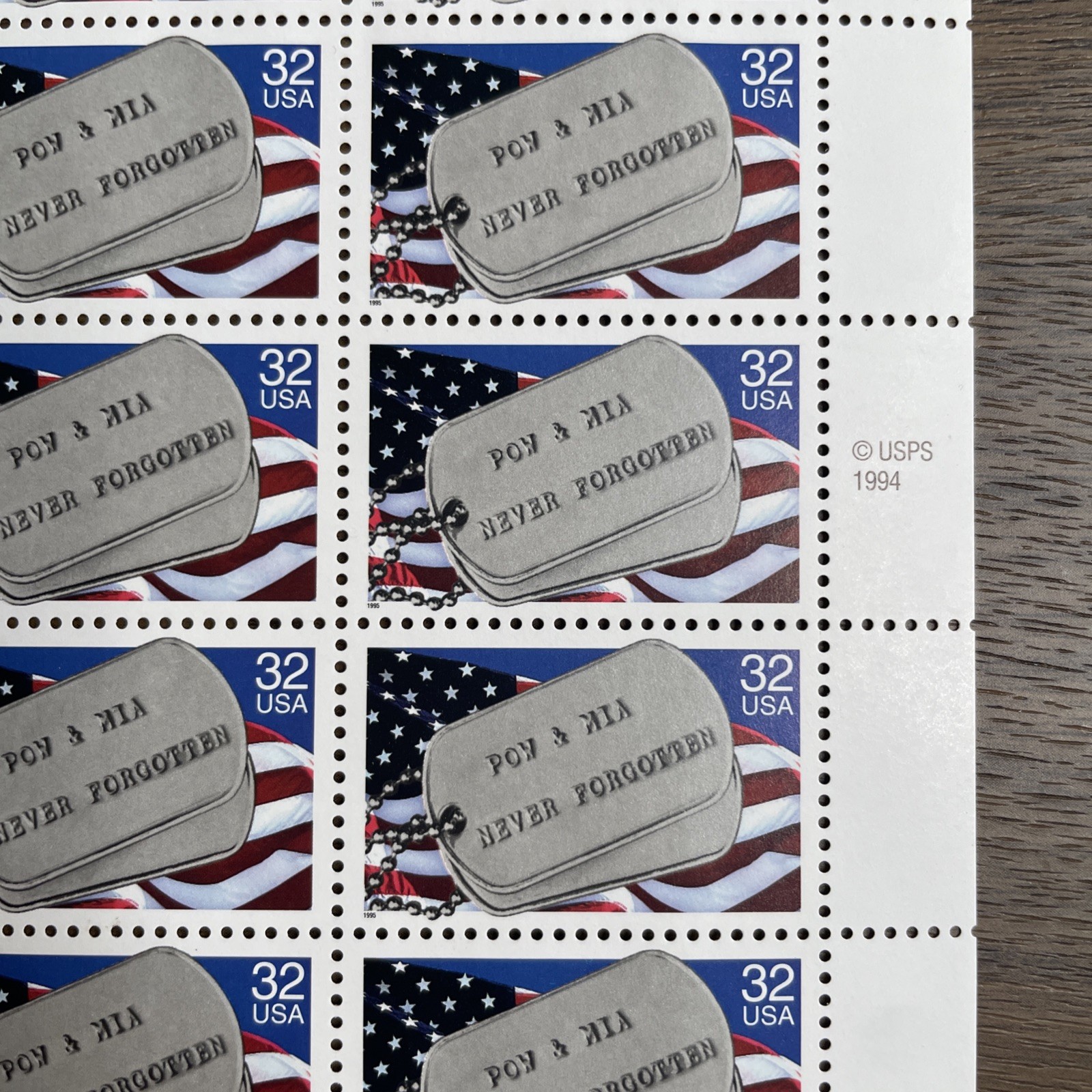 60 32¢ US Stamps of American Indian Dances Prehistorical Animas and POW MIA Lot