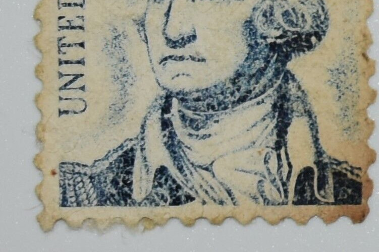1967 US 5 Cent George Washington Stamp Blue Rare Vintage Misprint Used