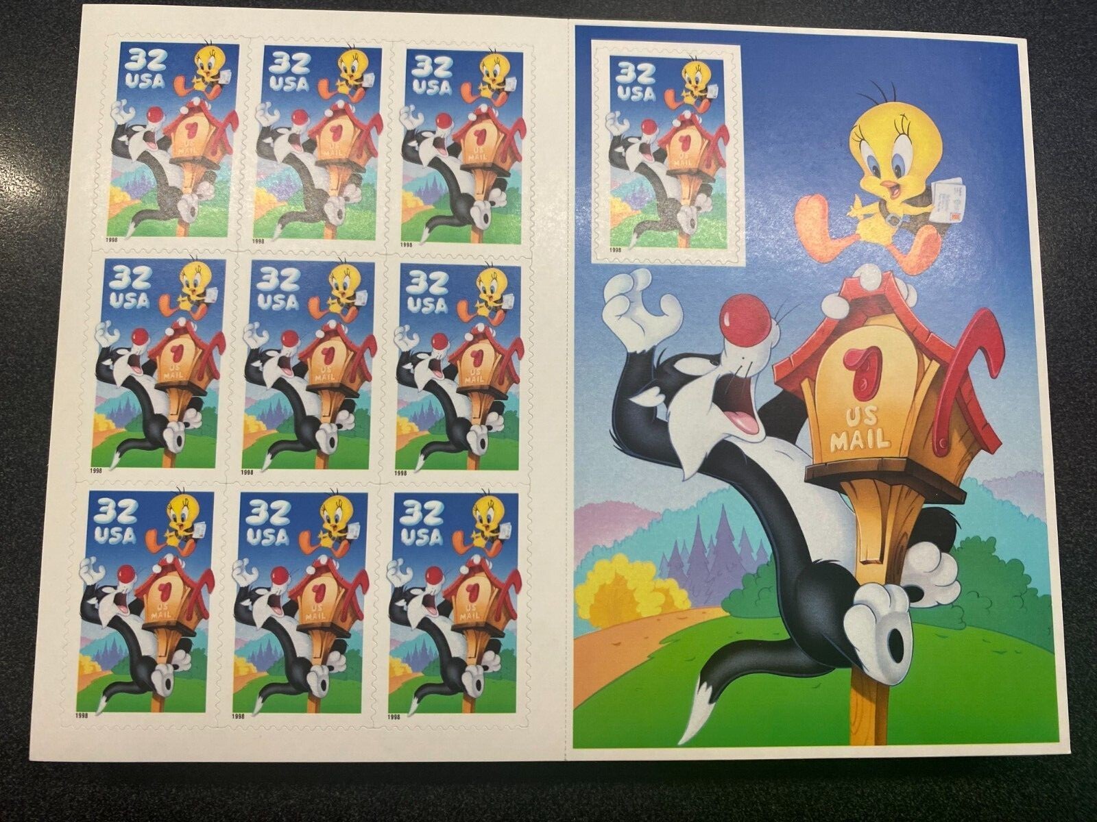 20 Souvenir Sheets: Sylvester Cat Tweety Bird Looney Tunes US1998 10 stamps each