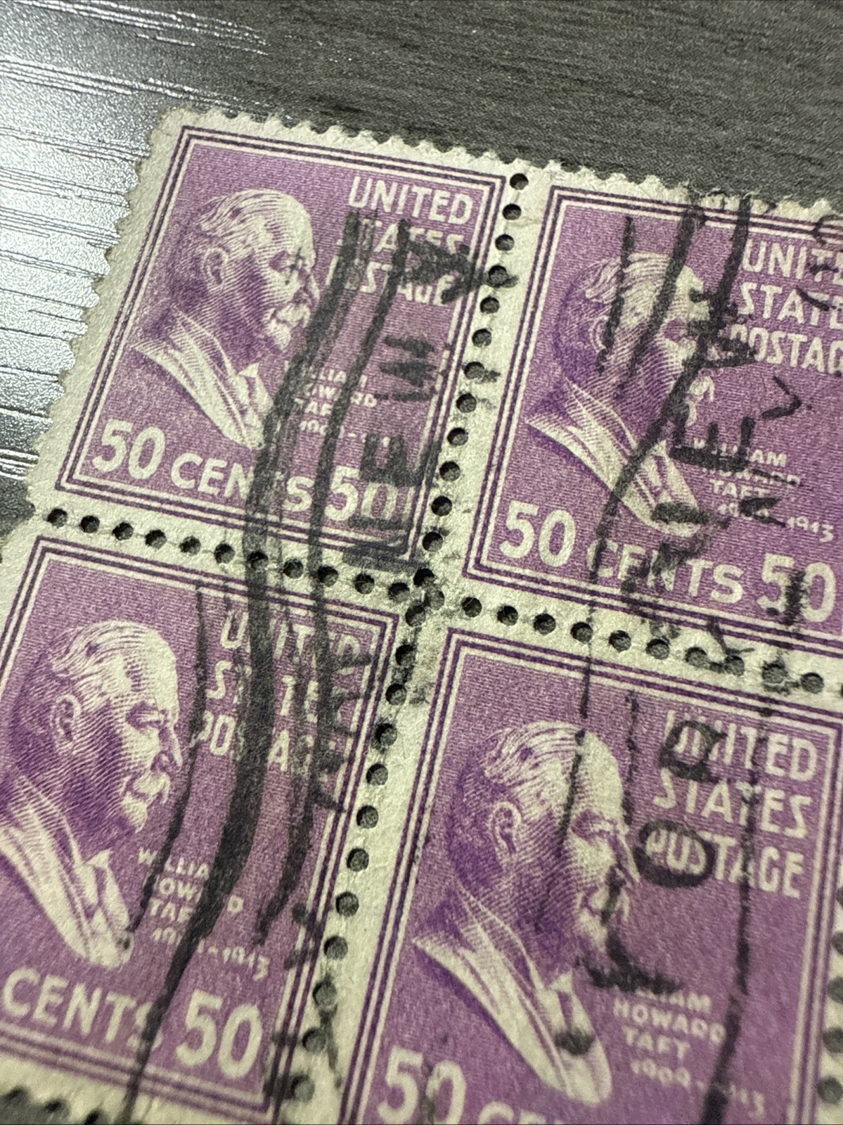 USA – 1938 – Presidential Issue – William Howard Taft – 50¢ – #3845 Block of 4