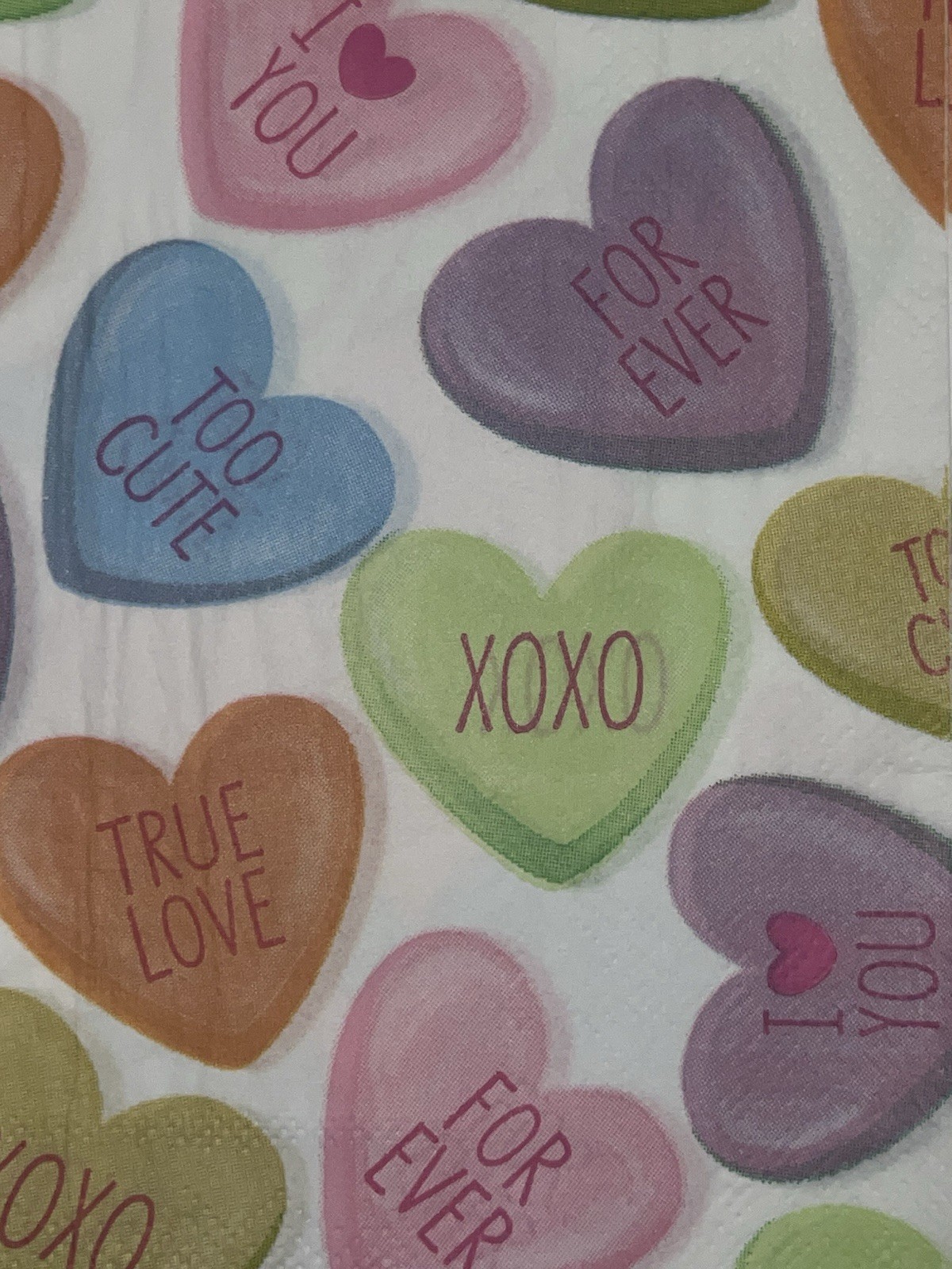 TWO Individual.Paper Dinner Decoupage Napkins VALENTINe’s Hearts Love/Cute/hugs