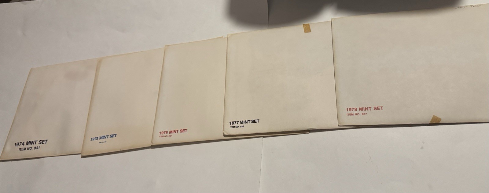 1974-1978 Uncirculated Mint Sets. All Original Folders. Complete. Stamp Sets