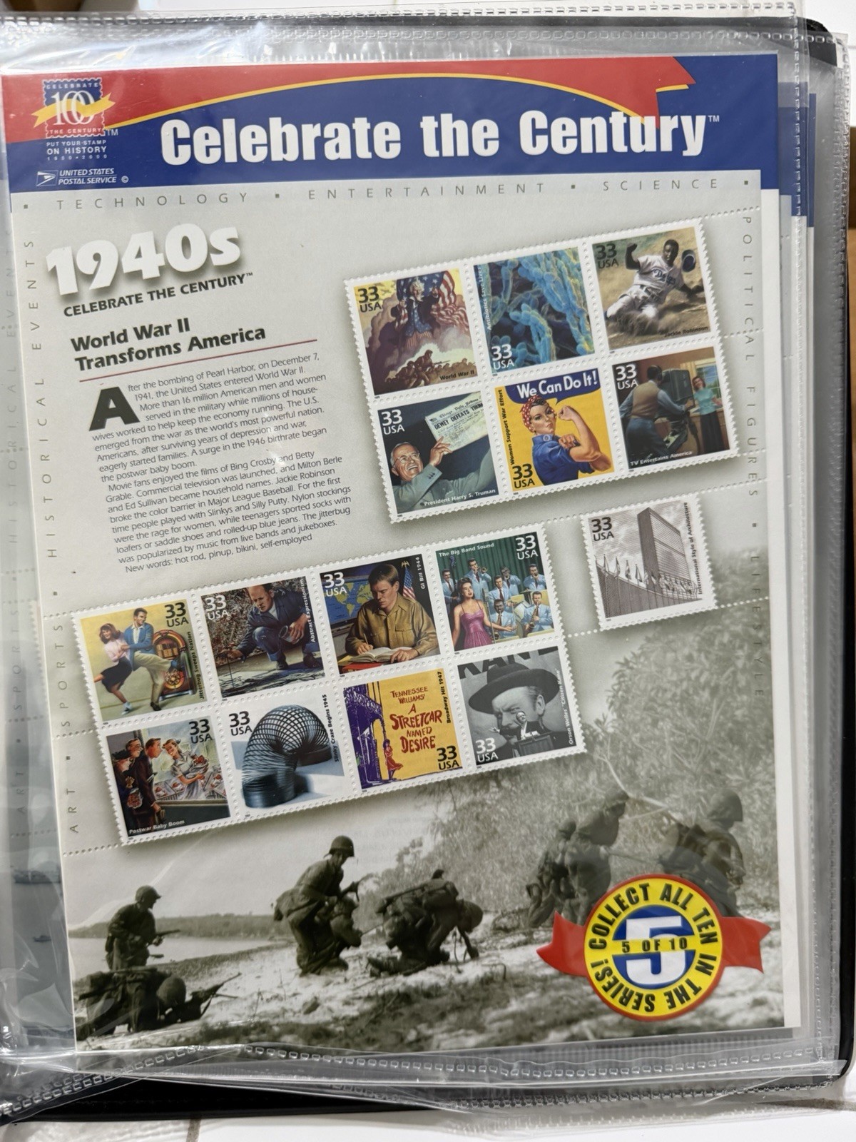 Sealed CELEBRATE THE CENTURY 1900-1990 Complete 10 Sheet Set US Stamps UNPOSTED