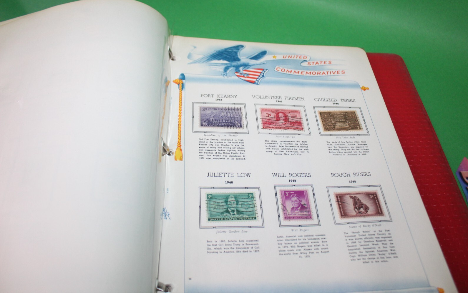 White Ace Historical Album Commemorative Stamps 1961 The Washington Press 60+ Pg